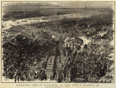 Vue aérienne de Liverpool, vue d